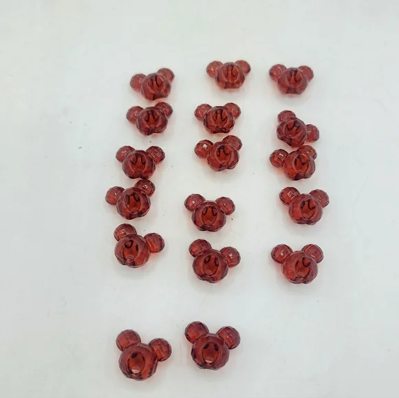 Lot of Vintage Mickey Head Acrylic Beads Amber Honey 90s Disney Style Craft - Picture 6 of 7